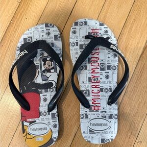 Havaianas Black and Gray Mickey Mouse Flip Flops